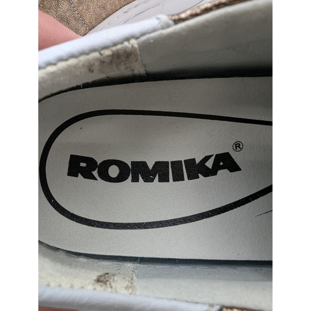 Romika Shoes Womens Size 6.5 Gold Leather‎ Sneaker Comfort Casual Lace Up EU 37 - Picture 5 of 7